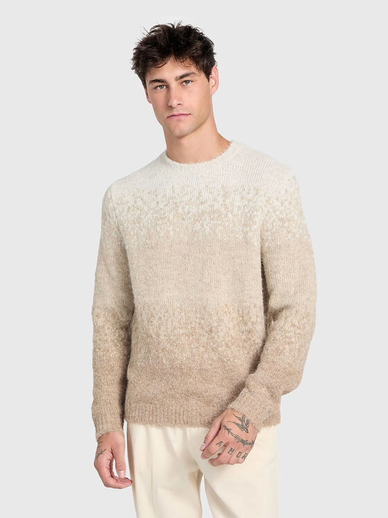 Пуловер от вълнен бленд с овално деколте - 1