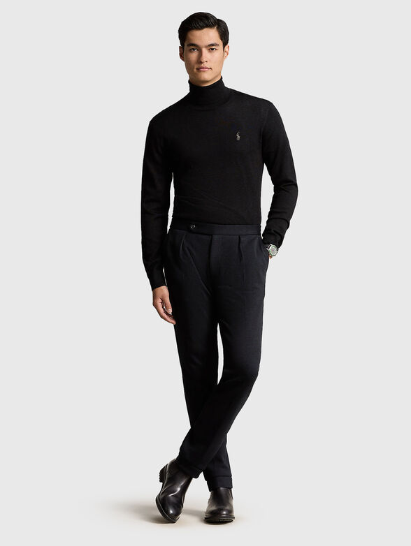 Wool sweater with polo collar - 1