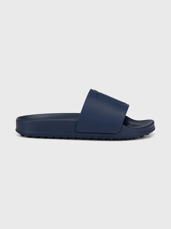 Сини плажни обувки с лого детайл - 1