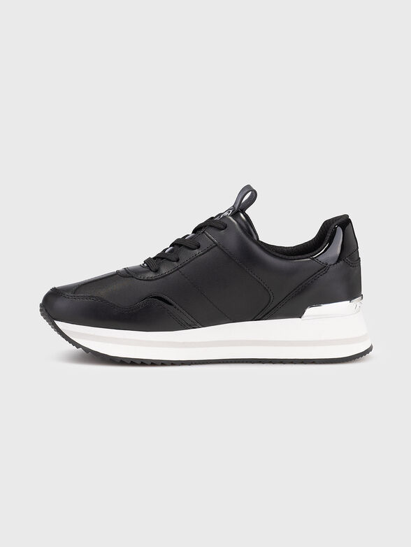 Leather sports shoes with logo - 4