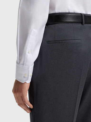 Blue cotton blend shirt - 4