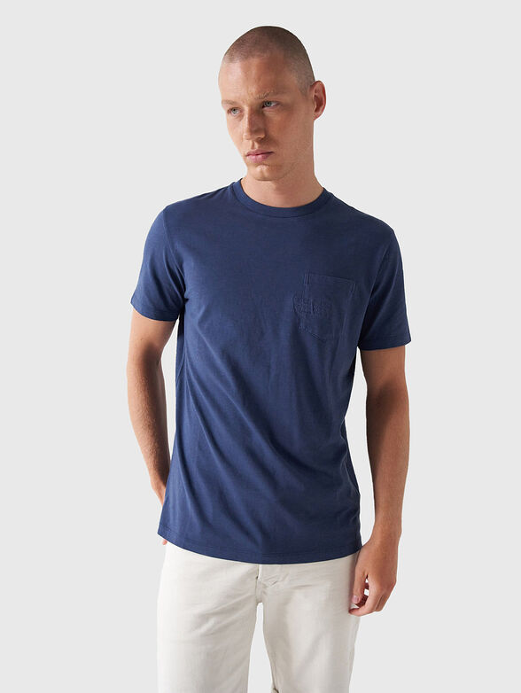 Logo embroidered T-shirt in blue - 1