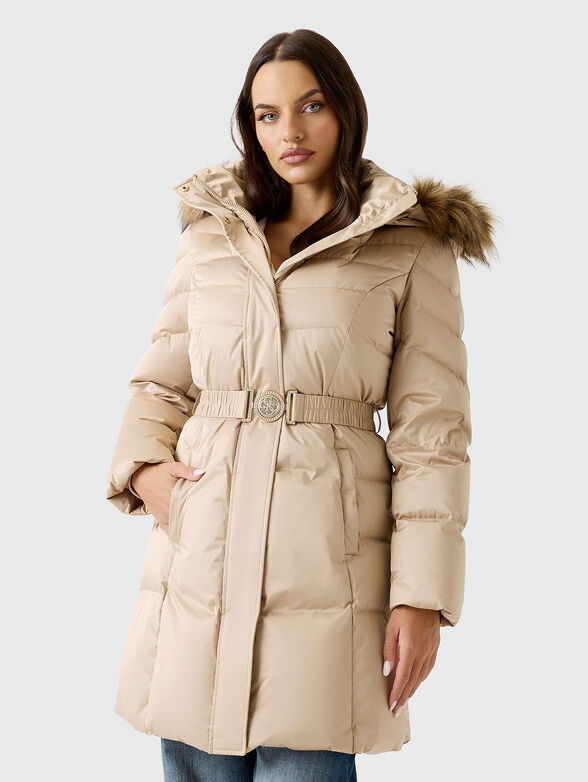 Real down puffer hooded jacket - 1