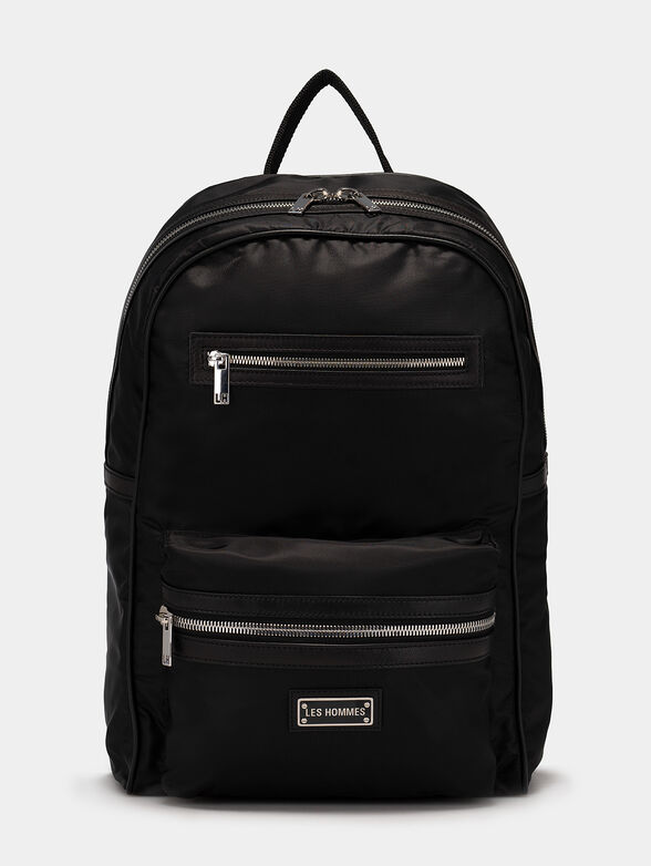 Black backpack with logo detail - 1