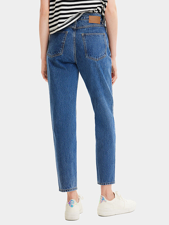 Blue jeans with accent edging - 2