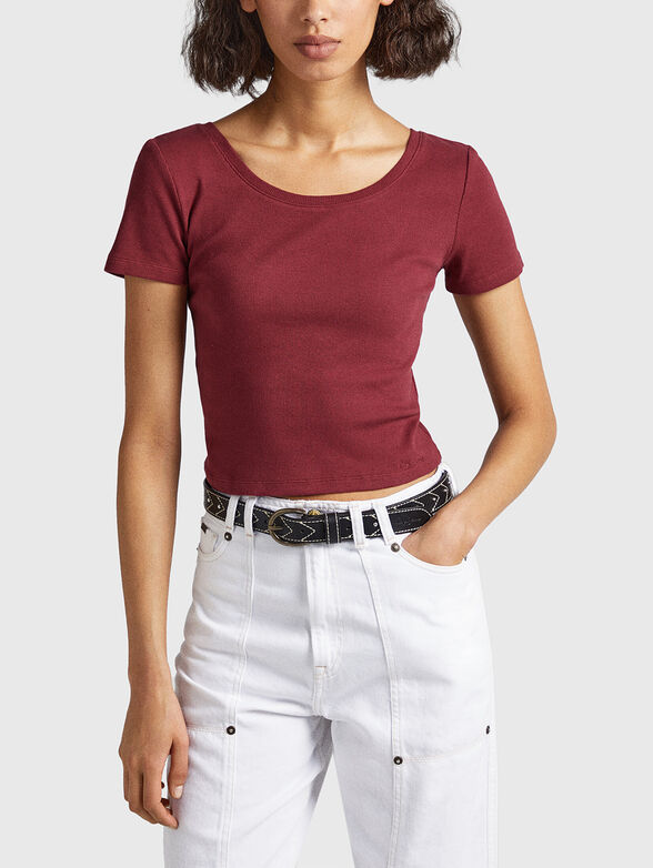 BABETTE SOLID T-shirt with crossed straps on the back - 1