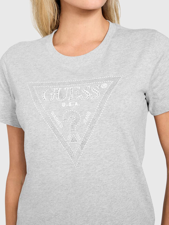 Crew neck T-shirt with rhinestones - 4