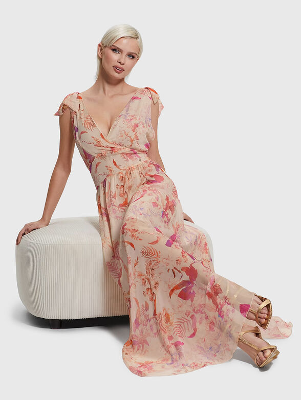 SMOCKED VENUS dress with V-neck - 5