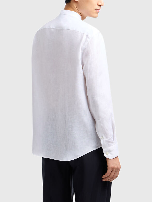Linen shirt with long sleeves in blue - 3