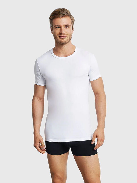 Бяла памучна тениска WELLNESS - 1