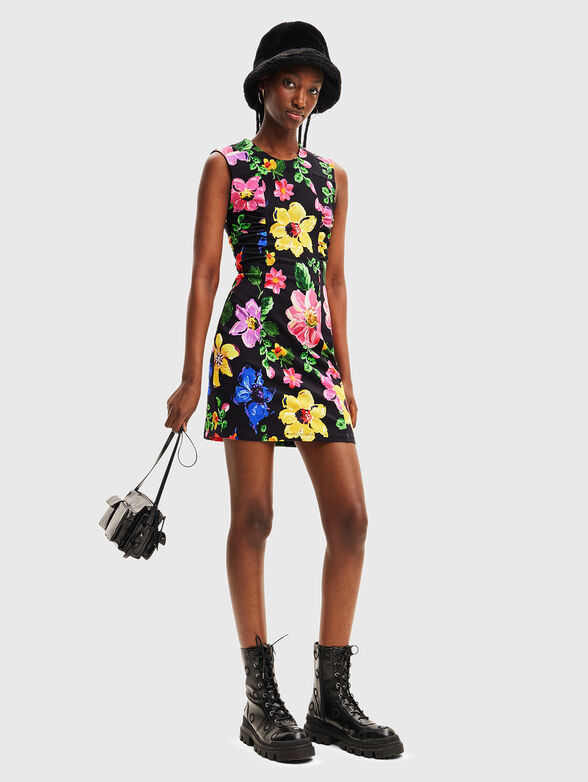 Mini dress with floral print - 4