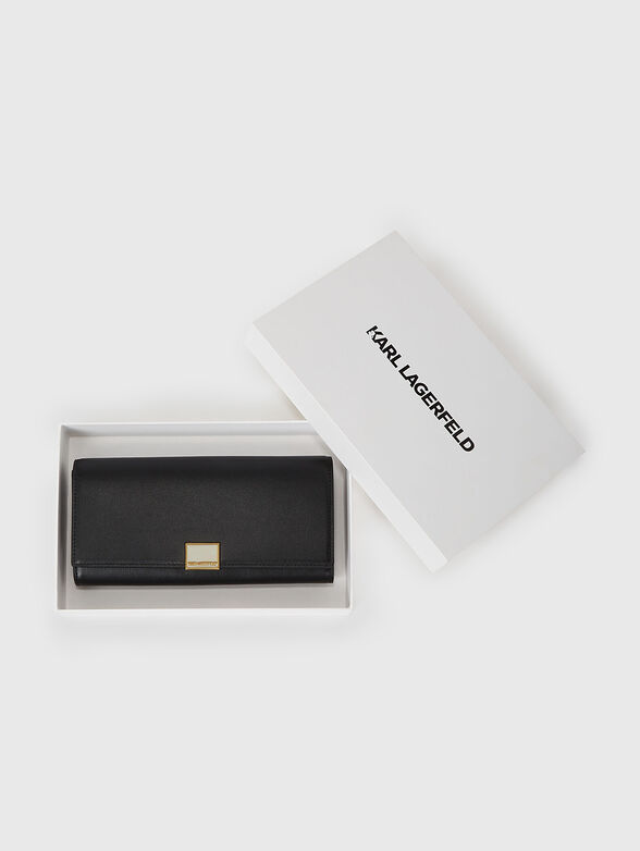 Leather wallet with logo - 3