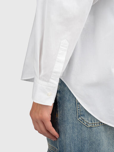 Long sleeved cotton shirt with accent back - 5