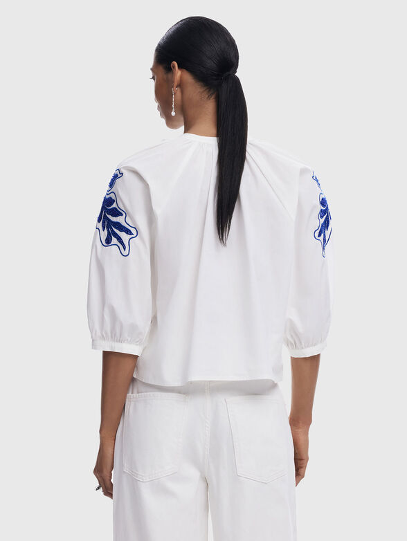 Cotton shirt with accent embroidery - 3