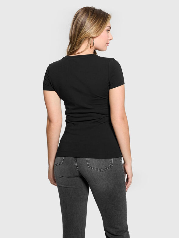 Black slim cotton T-shirt with logo - 3