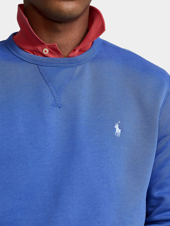 Blue sweatshirt with logo embroidery - 4