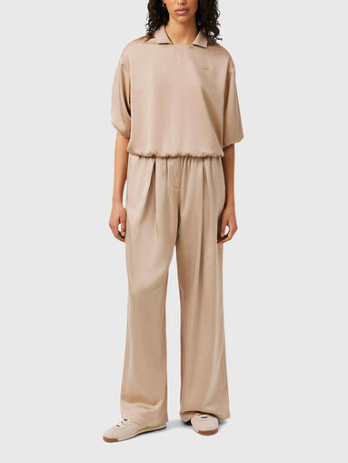 Satin pants with an elastic waistband - 4