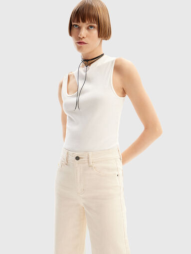 High waisted cropped jeans - 4