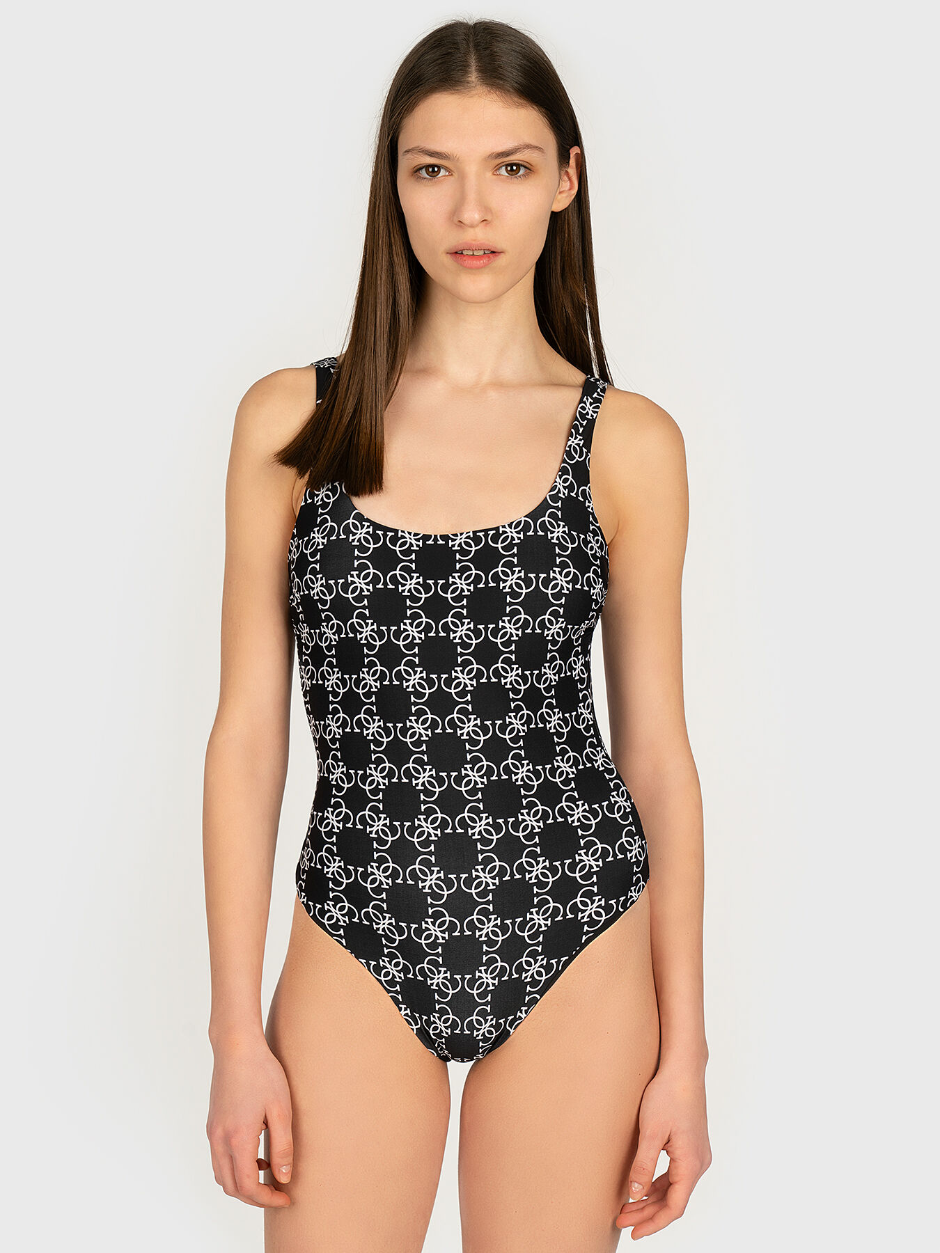 Swimsuit with all over logo print brand GUESS Globalbrandsstore en