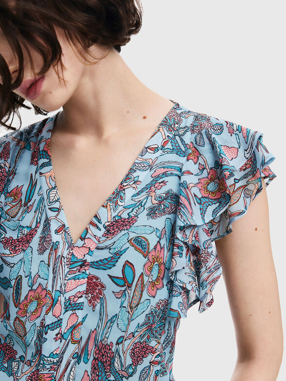 Floral print midi dress - 4