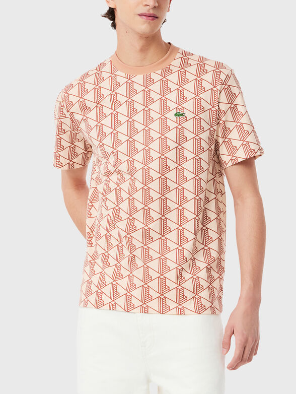 Light blue T-shirt with monogram print - 1