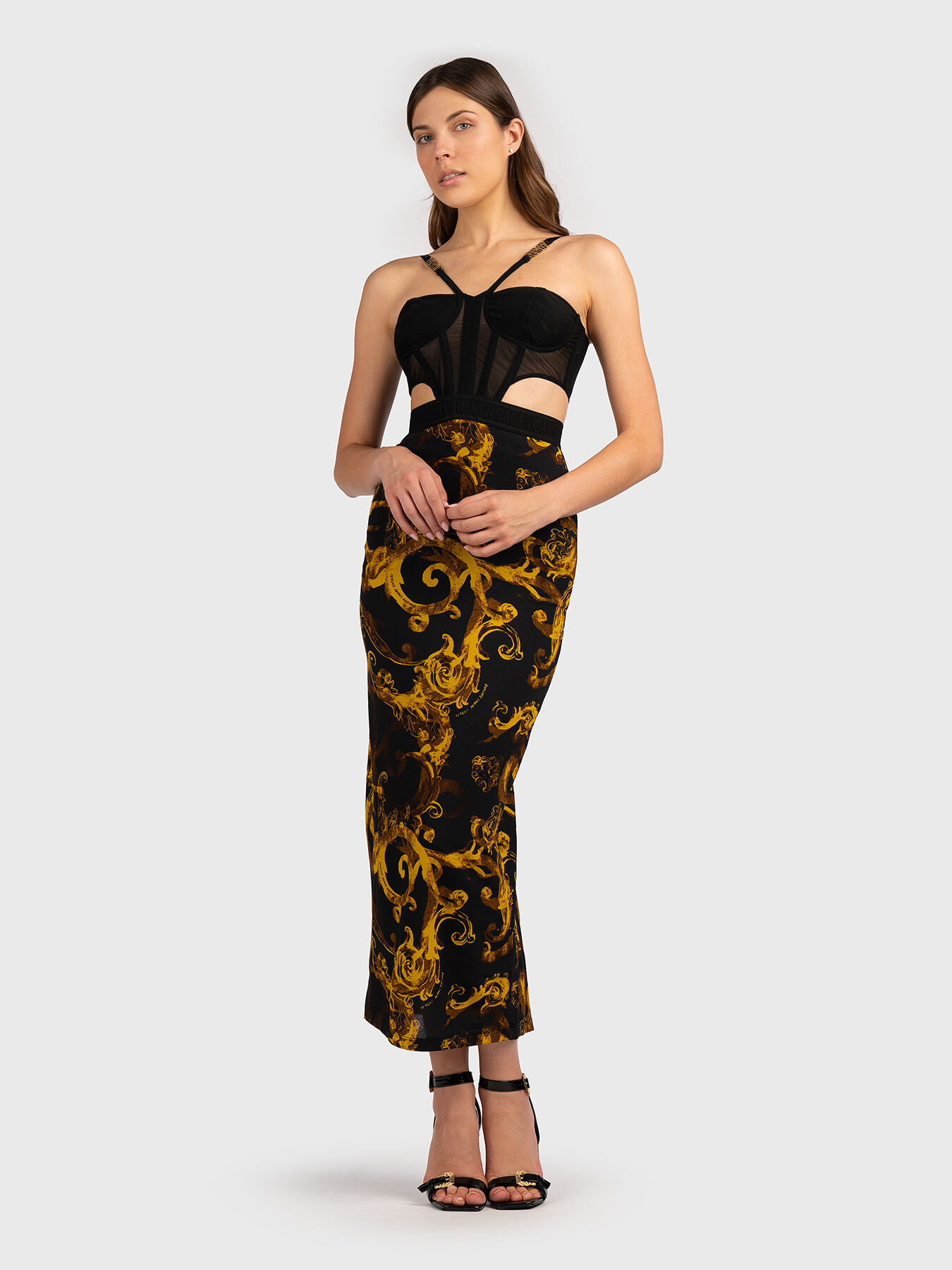 VERSACE JEANS COUTURE ノースリーブワンピース ヴェルサーチVERSACE JEANS COUTUREノースリーブワンピース42
