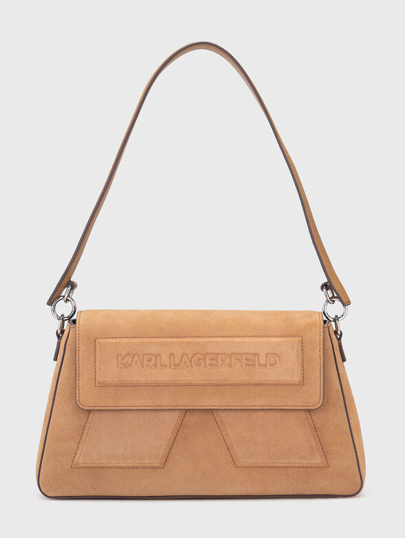 Leather and suede bag with accent logo - 1