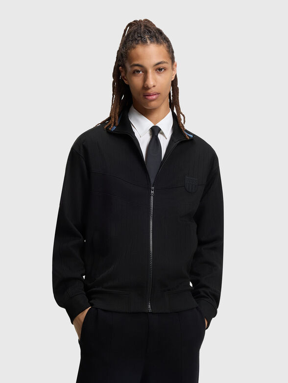 Sweatshirt with zip and logo patch - 1