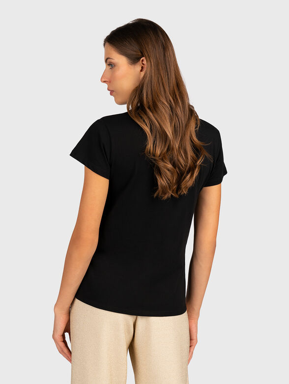 Black T-shirt with logo accent - 3