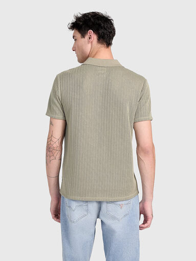 Textured polo shirt with buttons  - 3