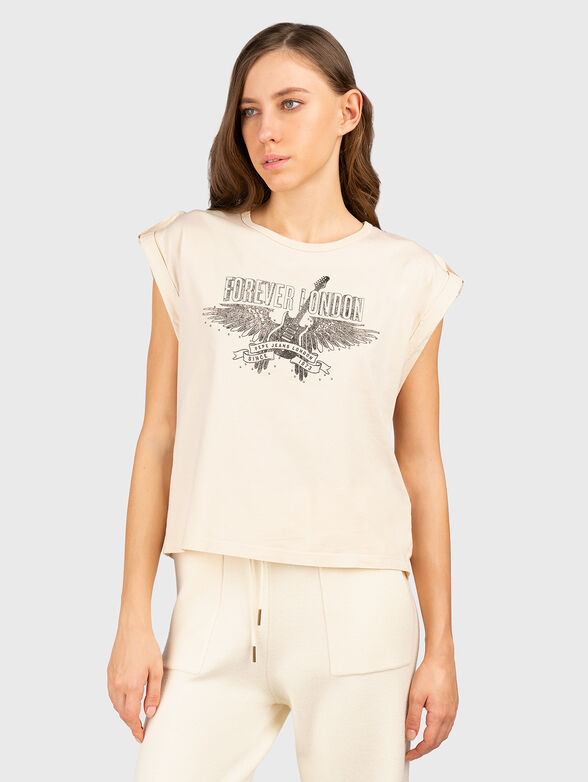 COCO cotton T-shirt with rhinestones - 1