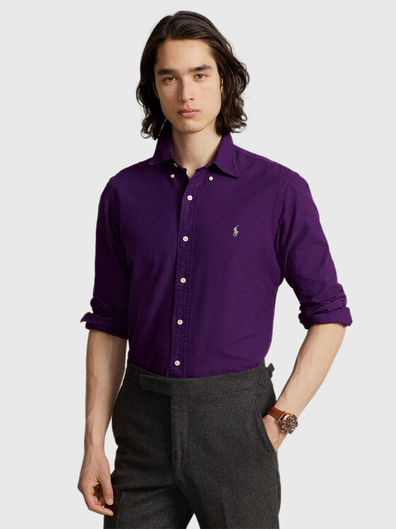 Лилава риза от памук  - 1