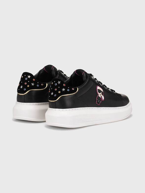 KAPRI black sports shoes with applied rhinestones - 3