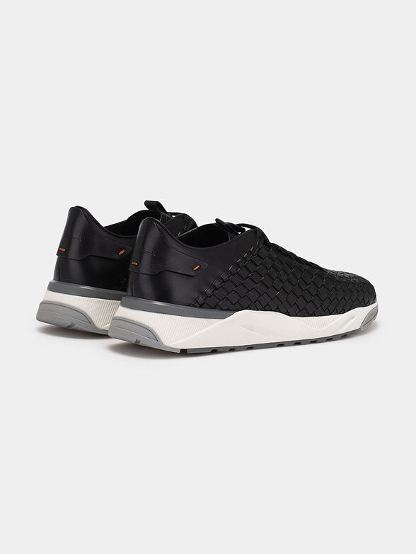 Black sport shoes with intertwined texture - 3