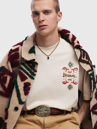 WISCONSIN cotton T-shirt with accent back - 5