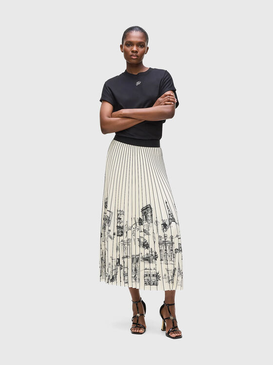 Midi pleated skirt with print - 1