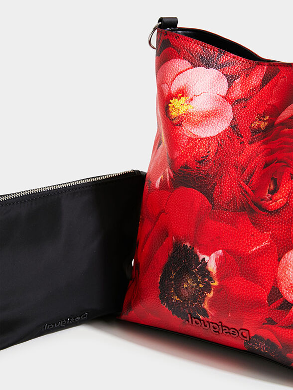 Bag with floral red print - 5