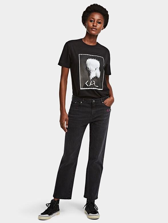 Black t-shirt with graphic art print - 4