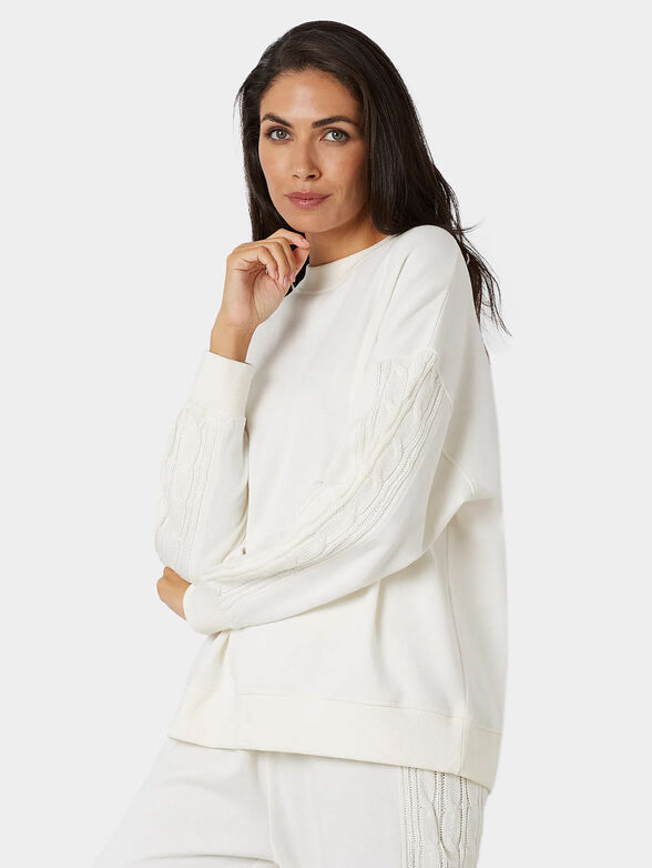 DAILY LOUNGEWEAR blouse with accent sleeves - 1