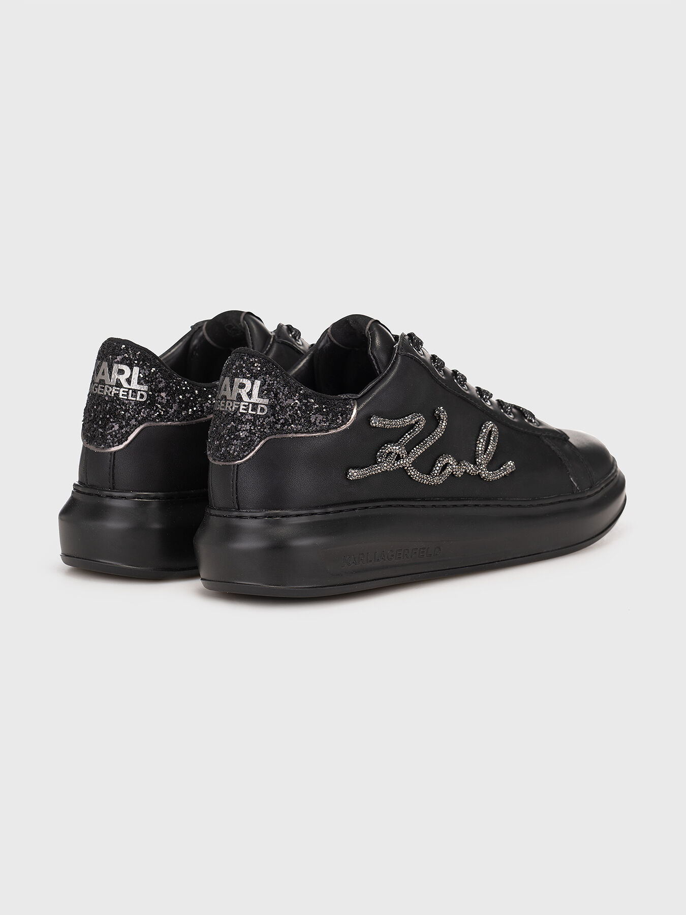 KARL LAGERFELD レザーグローブ　S/M K/SIGNATURE レザー グローブ | ブラック | レディース | KARL