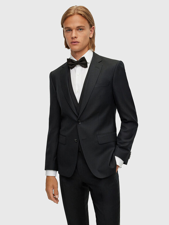 Silk bow tie in black color - 2