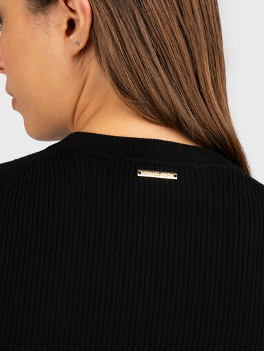 Black ribbed sweater - 4