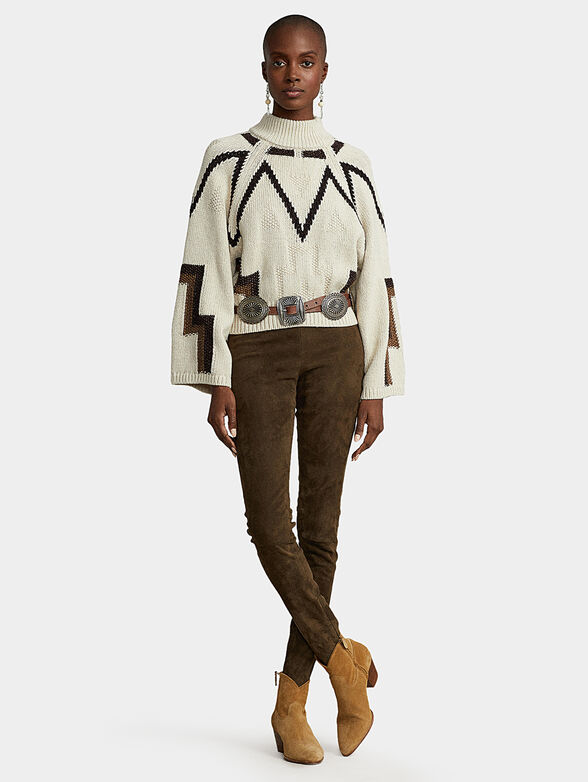 Sweater with mockneck and raglan sleeves - 2