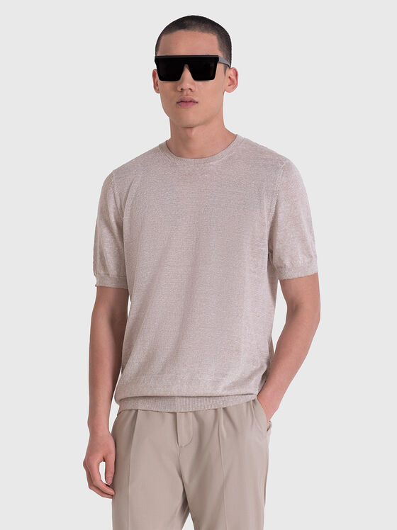 Пуловер от ленен бленд  - 1