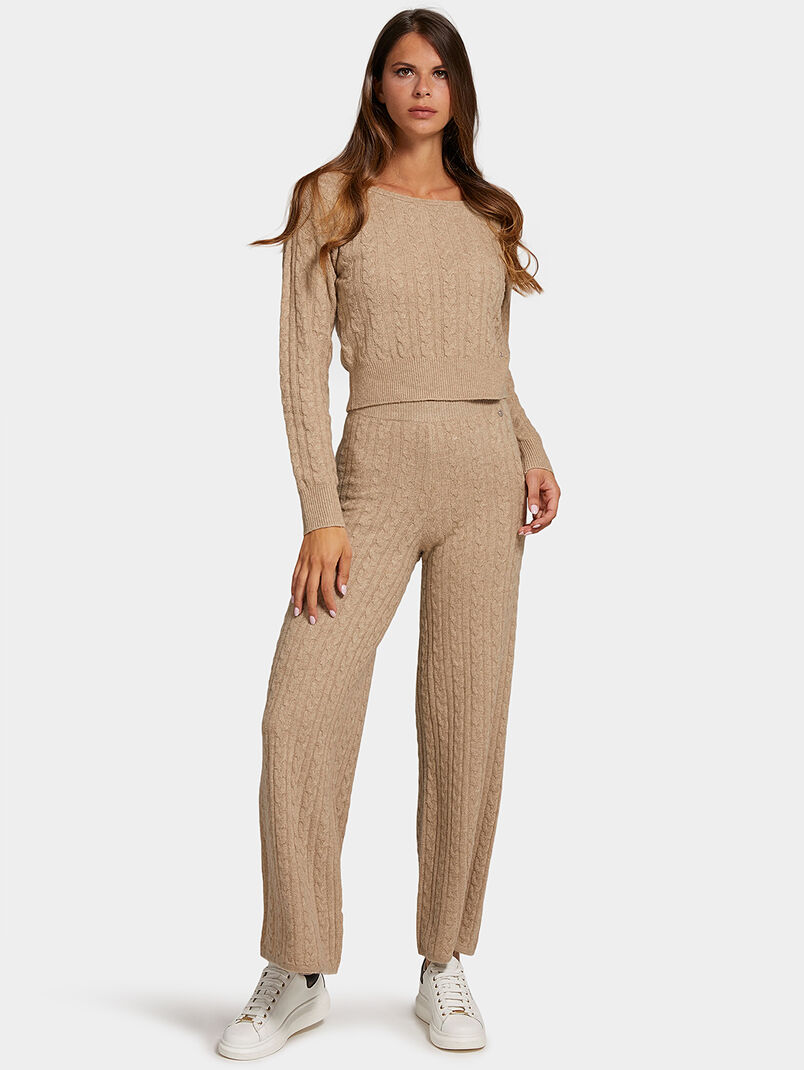 Knitted trousers with wide legs  - 3