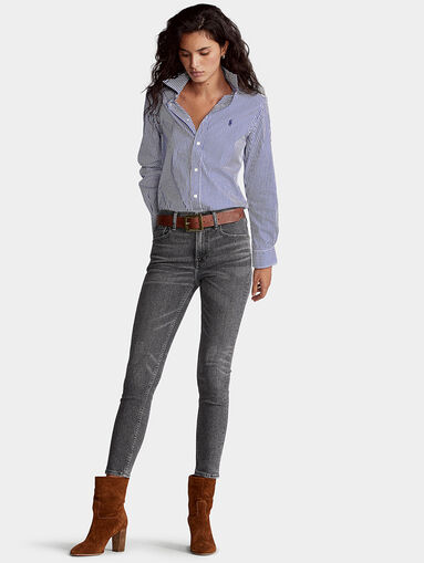 Grey cropped jeans - 5