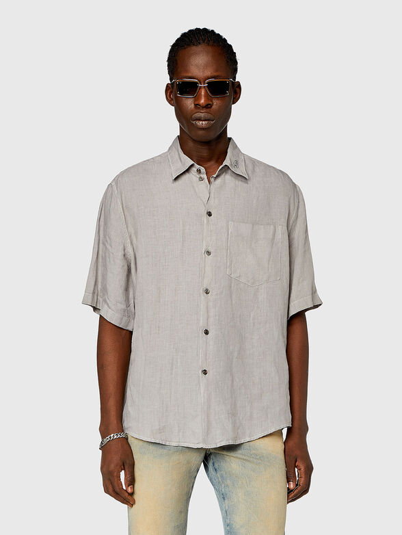 Grey linen shirt - 1