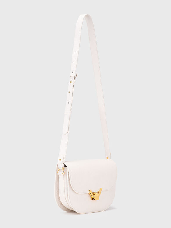 Leather crossbody bag in beige - 2