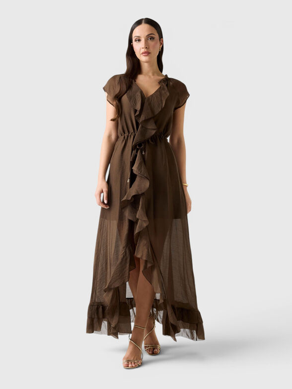 MAELYS  dress with V-neck and ruffles - 1