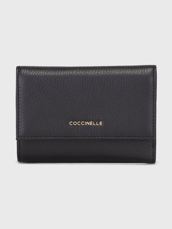Leather wallet with logo detail - 1